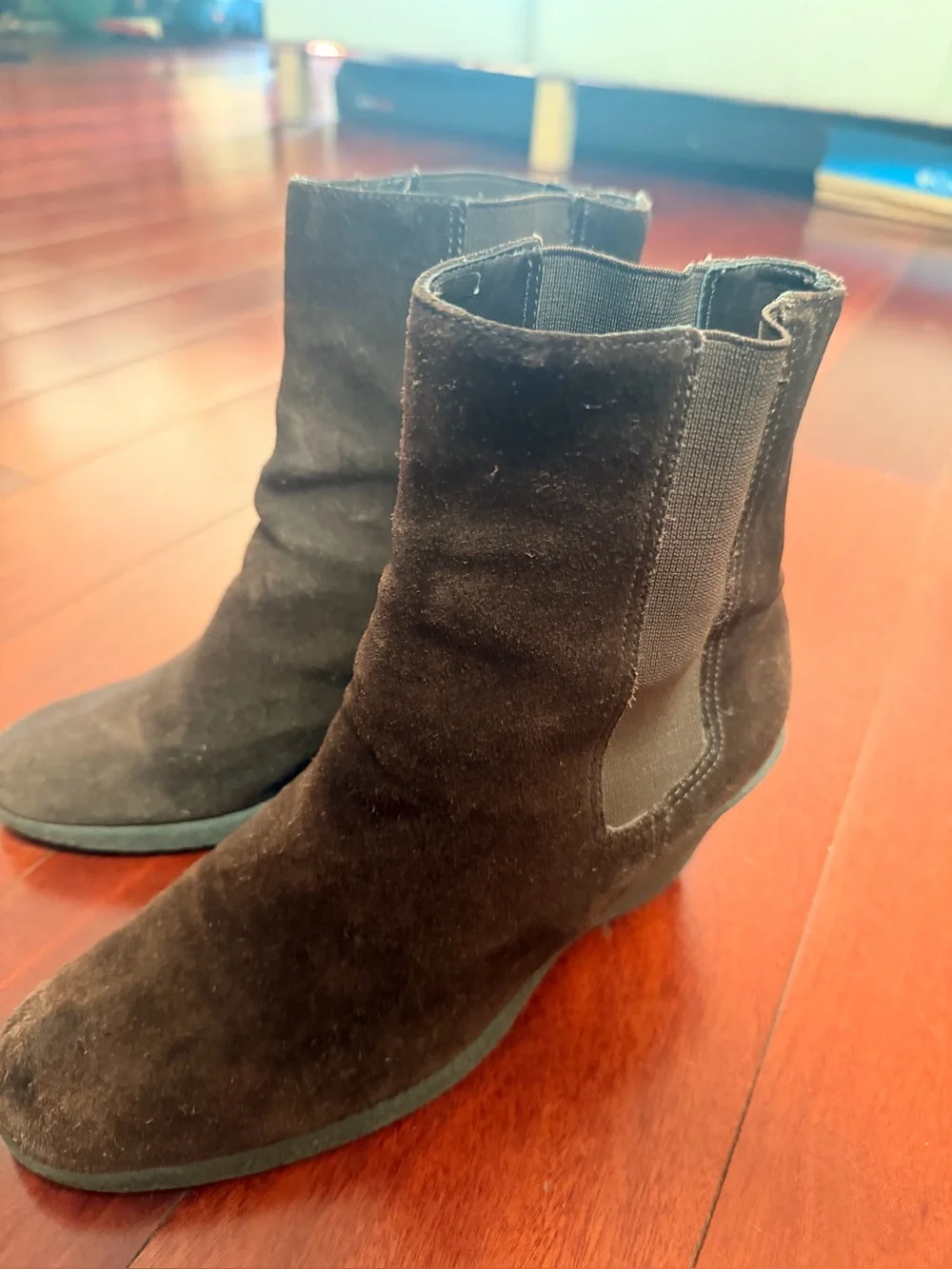 Banana Republic Dark Brown Suede Chelsea Ankle Boots
